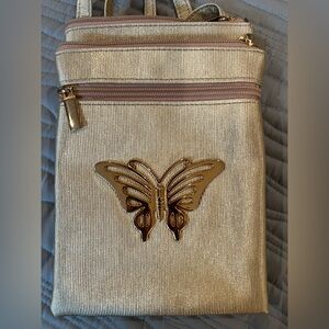Tango Bag Vintage Gold Butterfly Accent Women's Crossbody